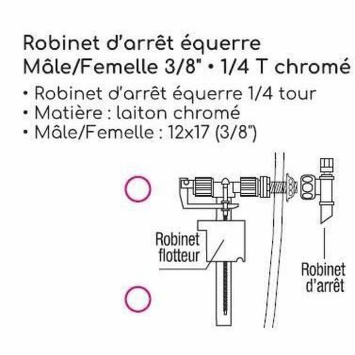 ROUSSEAU ROU3047404205836 Válvula de cierre angular 3/8 macho/hembra 1/4T Latón cromado 2 ROUSSEAU ROU3047404205836 Válvula de cierre angular 3/8 macho/hembra 1/4T Latón cromado 2