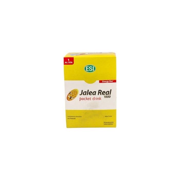 TREPATDIET-ESI Jalea Real 1000 mg con Hierro, Polen, Acerola y Mirtilo Sabor Tutti Frutti 16 Pocket Drinks
