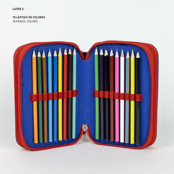 Cerdá Plumier Escolar Spiderman con Accesorios Giotto, Estuche para Niños Azul, 12.5x6.5x19.5 cm, Edad +3 Años 2 Cerdá Plumier Escolar Spiderman con Accesorios Giotto, Estuche para Niños Azul, 12.5x6.5x19.5 cm, Edad +3 Años 2