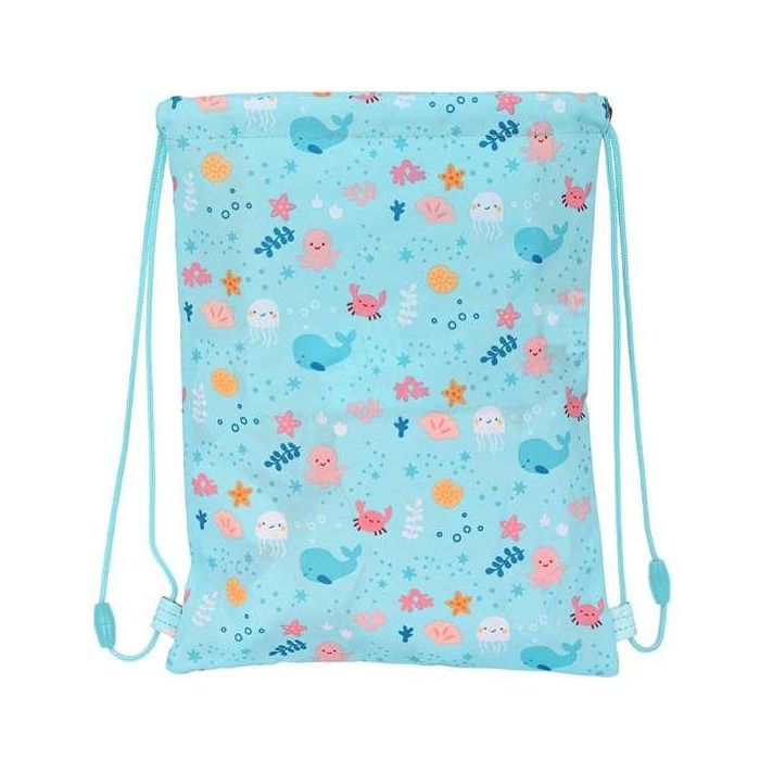 Bolsa Mochila con Cuerdas Safta Ballenita Azul Blanco 26 x 34 x 1 cm 1 Bolsa Mochila con Cuerdas Safta Ballenita Azul Blanco 26 x 34 x 1 cm 1