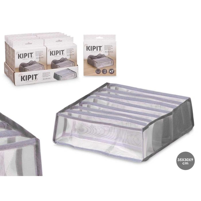 Organizador Kipit 7 Compartimentos para Sujetadores, 35x9x30 cm, Gris (24 Unidades) Organizador Kipit 7 Compartimentos para Sujetadores, 35x9x30 cm, Gris (24 Unidades)