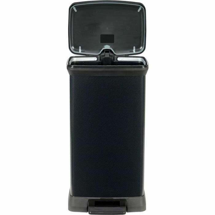 Curver Papelera Decobin Rectangular Estrecha y Alta 50 L Negro Carbón con Aspecto Acero Inoxidable 100% Reciclable 4 Curver Papelera Decobin Rectangular Estrecha y Alta 50 L Negro Carbón con Aspecto Acero Inoxidable 100% Reciclable 4