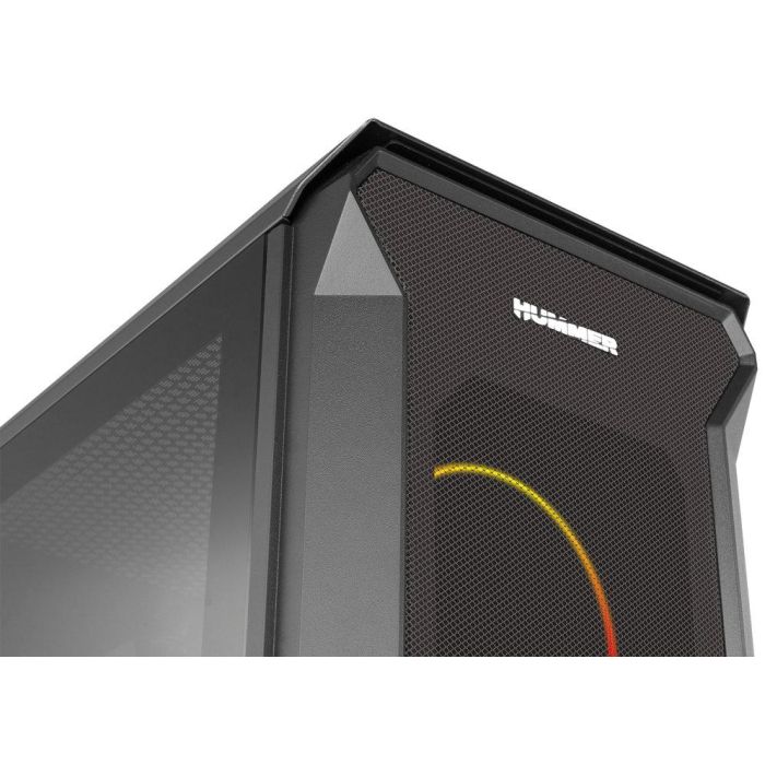 NOX NXHUMMERQUANTUM Caja MiniTorre/ATX Negra ARGB con Ventana de Cristal Templado y USB 3.0 5