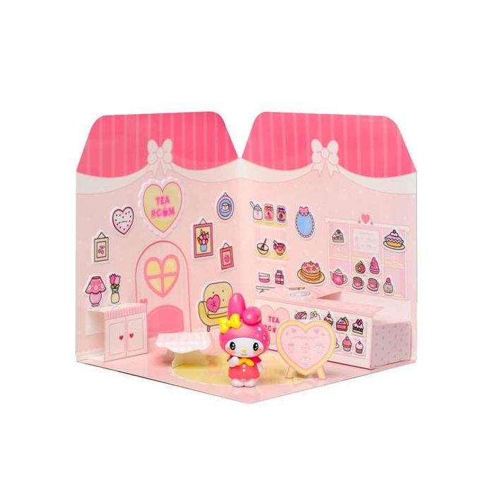 Caja con vinilos salón de té my melody con figura incluida de 7 cm 20,5x20,5x6cm Caja con vinilos salón de té my melody con figura incluida de 7 cm 20,5x20,5x6cm