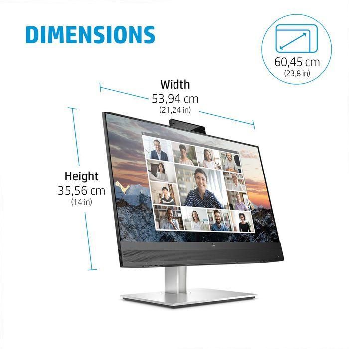 HP Monitor 23.8" Full HD IPS USB-C Conferencing con Webcam Zoom Certificada y Carga 65W 8