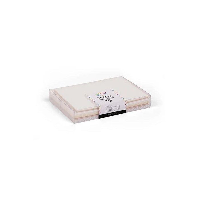 Set Cartas Clairefontaine Pollen 20 Sobres 114X162 + 20 Tarjetas 110X155 Boda 5 unidades