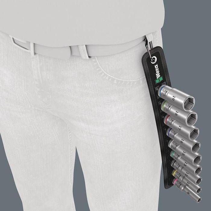 Wera Belt B Deep Juego de Vasos 3/8" Métricos: 8, 10, 12, 13, 15, 16, 17, 18, 19 mm, con 9 piezas 4