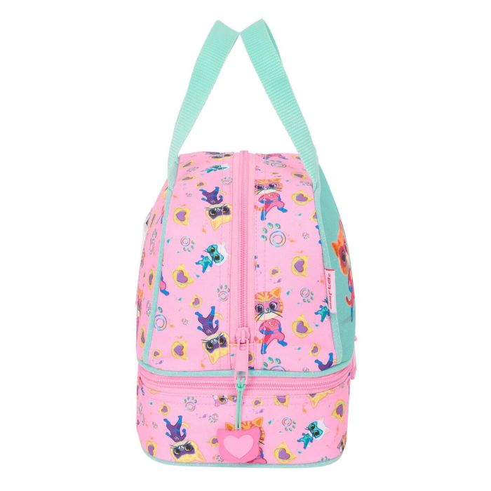 Portameriendas SuperKitties Rosa Turquesa 20 x 20 x 15 cm 1 Portameriendas SuperKitties Rosa Turquesa 20 x 20 x 15 cm 1