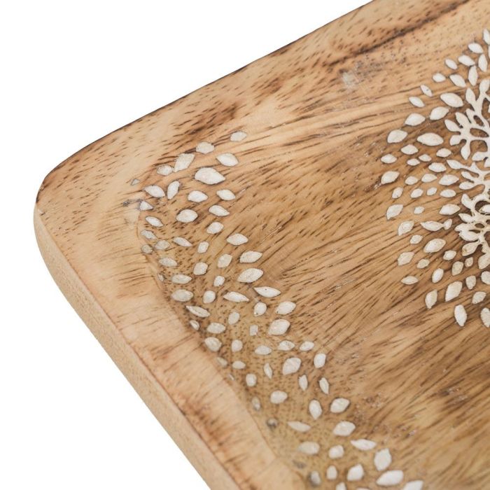 S/2 Bandejas Blanco-Natural 25 X 15 X 2,50 cm