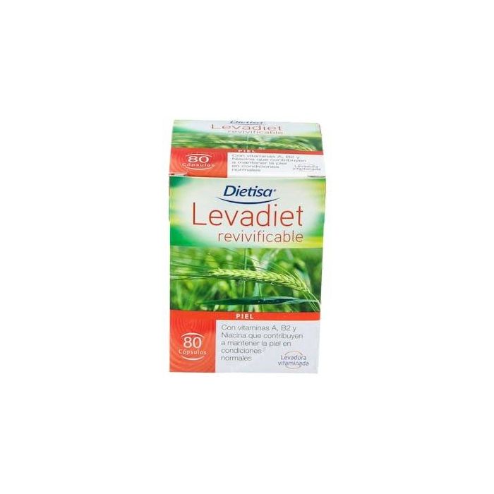 Levadiet Revivificable 80 Cápsulas con Levadura de Cerveza y Vitaminas A, B2 y Niacina para Piel Normal
