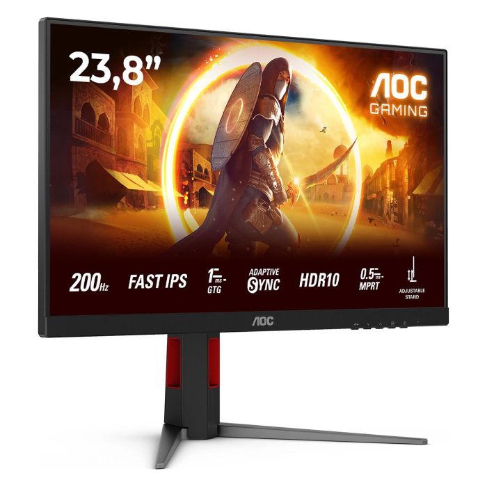 AOC Monitor Gaming 24G4HA 60.5cm (23.8") 1920x1080, 200Hz, 1ms GTG, Fast IPS, Negro/Rojo, 2xHDMI 2.0, DP 1.4, G-SYNC, FreeSync Premium 1
