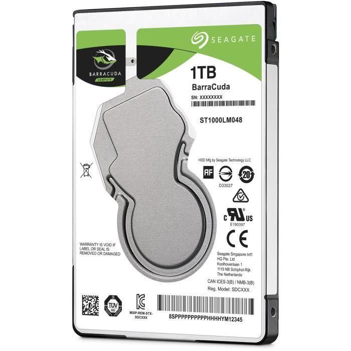 Seagate ST1000LM048 Disco Duro Interno Barracuda 1TB 2.5" SATA III 5400RPM 128MB para Portátil 1