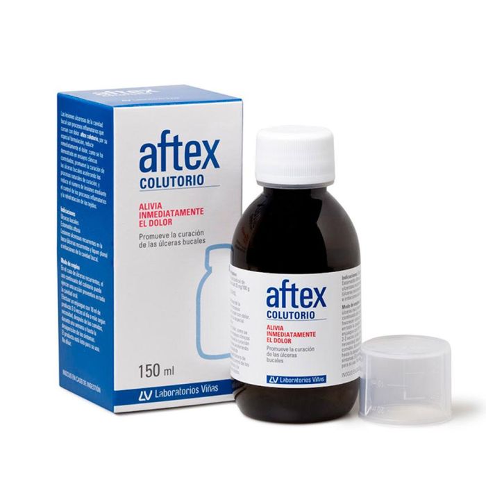 Aftex Colutorio para Úlceras Bucales y Aftas 150 ml - Con Ácido Hialurónico, sin Alcohol Aftex Colutorio para Úlceras Bucales y Aftas 150 ml - Con Ácido Hialurónico, sin Alcohol