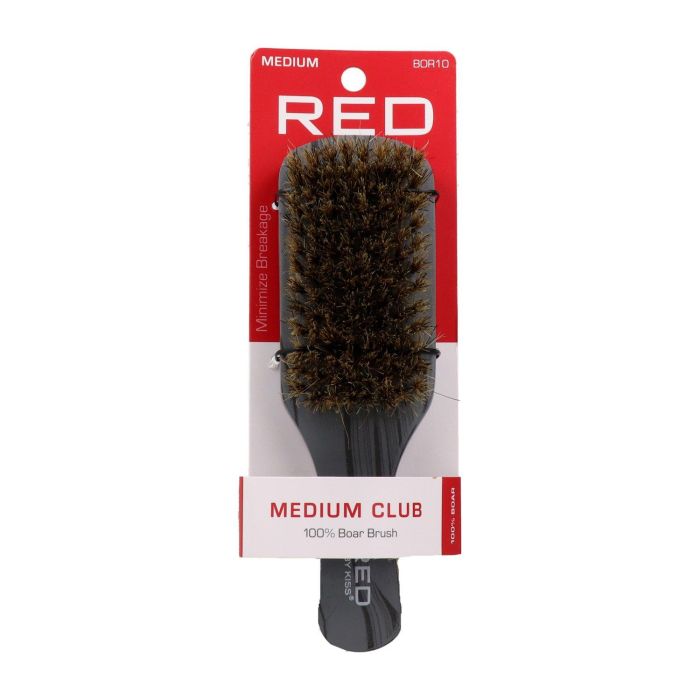 Red Kiss Cepillo Profesional con Cerdas 100% Jabalí, Forma Curveada Mediana