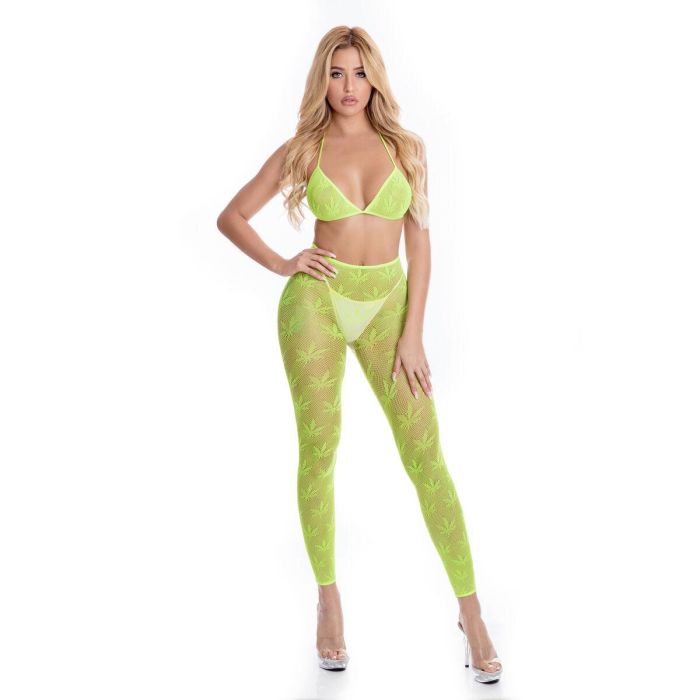 Conjunto de Lencería Pink Lipstick Verde (Talla única) Conjunto de Lencería Pink Lipstick Verde (Talla única)