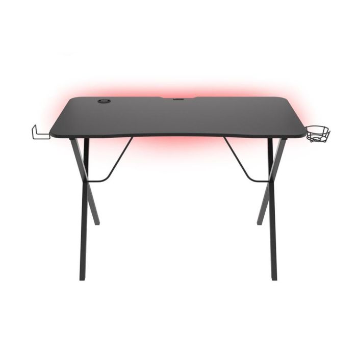 GENESIS Holm 200 Escritorio Gaming RGB, Hub USB 3.0, Soporte para Vasos y Auriculares, Gestión de Cables, Negro GENESIS Holm 200 Escritorio Gaming RGB, Hub USB 3.0, Soporte para Vasos y Auriculares, Gestión de Cables, Negro