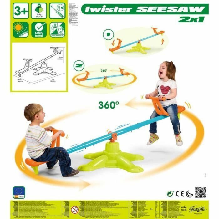 Columpio Twister - FEBER - Gira 360° - Para niños a partir de 3 años - Verde y Azul 1