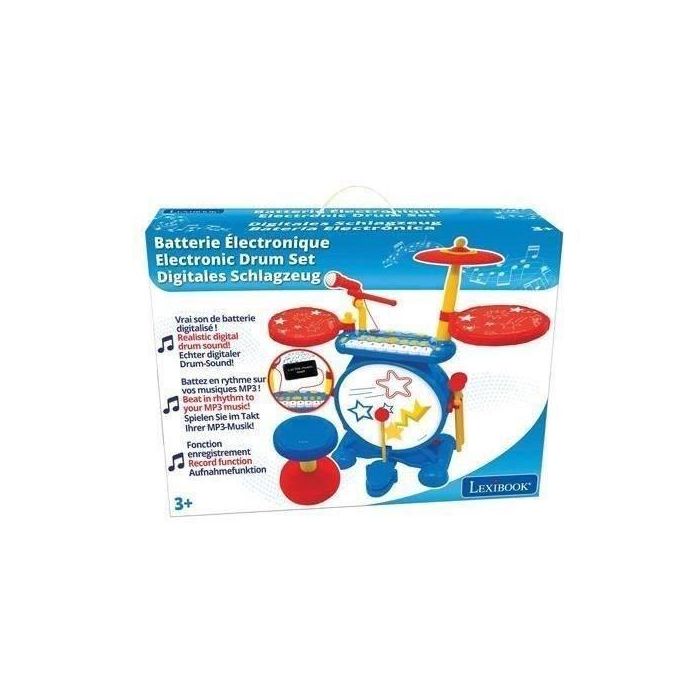 Lexibook LEX3380743086392 Batería Luminosa completa con teclado, platillos y taburete 3