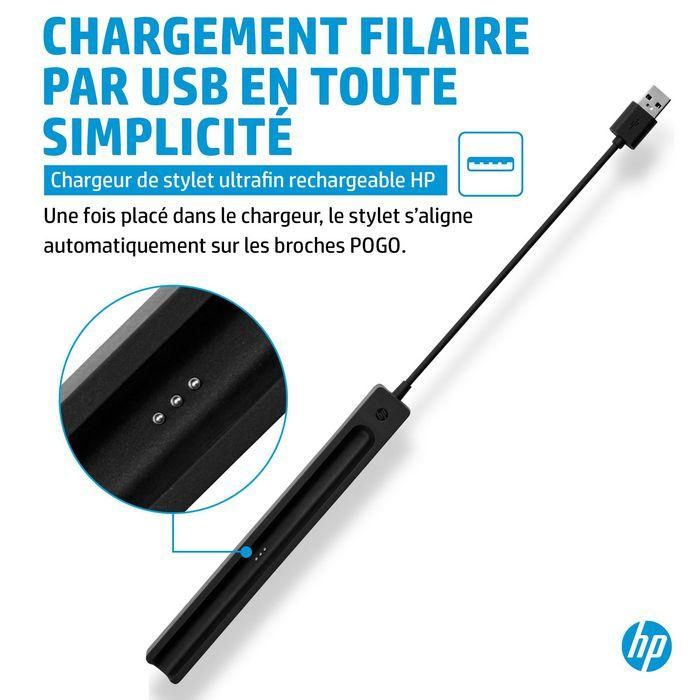 HP Cargador USB con Cable para Lápiz Óptico Recargable HP Slim, Carga Rápida y Fácil con Alineación Automática de Pogo-Pins 12 HP Cargador USB con Cable para Lápiz Óptico Recargable HP Slim, Carga Rápida y Fácil con Alineación Automática de Pogo-Pins 12