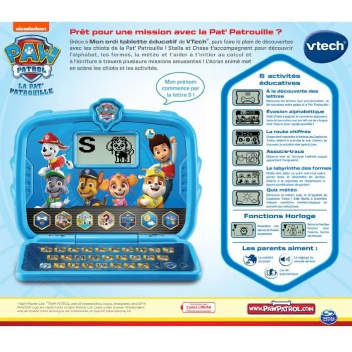 Vtech Mi Tableta Educativa Paw Patrol Idioma Francés 3