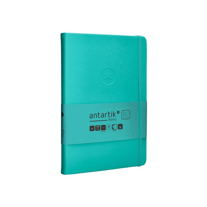 Cuaderno Con Gomilla Antartik Notes Tapa Dura A5 Hojas Cuadricula Turquesa 100 Hojas 80 gr Fsc 4