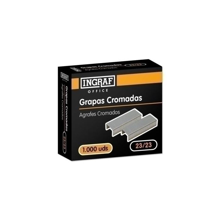 Office Club Grapas 23-23 Cromadas - Caja de 1000 unidades