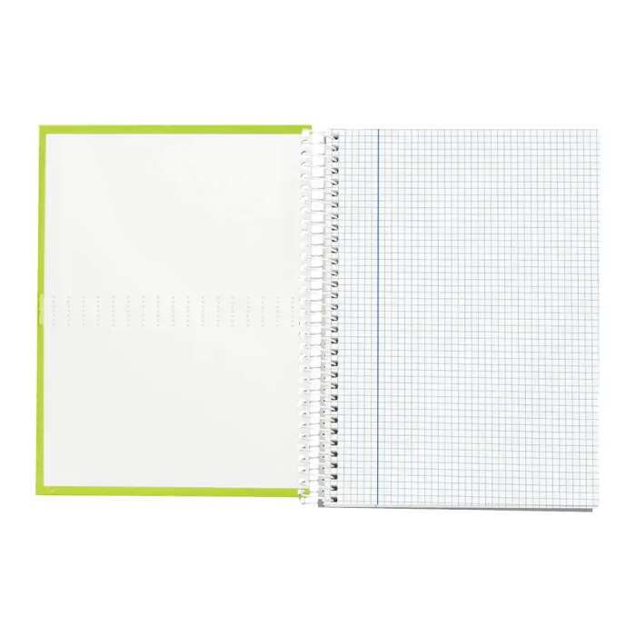 Liderpapel Cuaderno Espiral A4 Crafty Tapa Forrada 80 Hojas 90gr Cuadro 4mm con Margen Color Verde 7