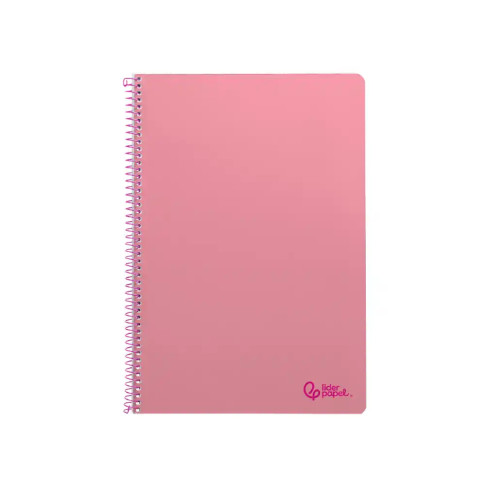 Liderpapel Cuaderno espiral A4 Smart tapa blanda 80 hojas 75gr cuadro 4mm con margen color rosa 1
