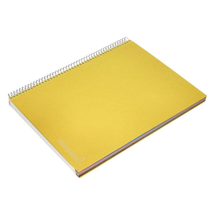 Cuaderno Espiral Liderpapel A4 Micro Jolly Tapa Forrada 140H 75 gr Cuadro 5 mm 5 Bandas4 Taladros Color Amarillo 5