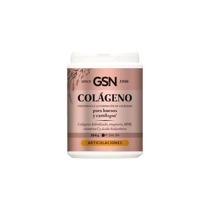 GSN Colágeno Complex Hidrolizado con Magnesio, MSM, Vitamina C y Ácido Hialurónico para Huesos y Articulaciones 364g