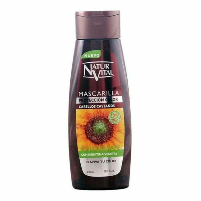 Natur Vital Mascarilla ColourSafe Castaño, para Cabello Teñido o Natural, Revitalizante, Reestructurante, Brillo y Sin Parabenos 300 ml Natur Vital Mascarilla ColourSafe Castaño, para Cabello Teñido o Natural, Revitalizante, Reestructurante, Brillo y Sin Parabenos 300 ml