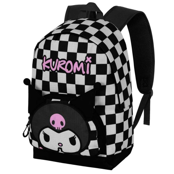 Sanrio Kuromi HS FAN 2.2 B and W Mochila Urbana Negra 24L Ripstop Resistente Agua, Bolsillo Portátil y Adaptable Trolley Sanrio Kuromi HS FAN 2.2 B and W Mochila Urbana Negra 24L Ripstop Resistente Agua, Bolsillo Portátil y Adaptable Trolley