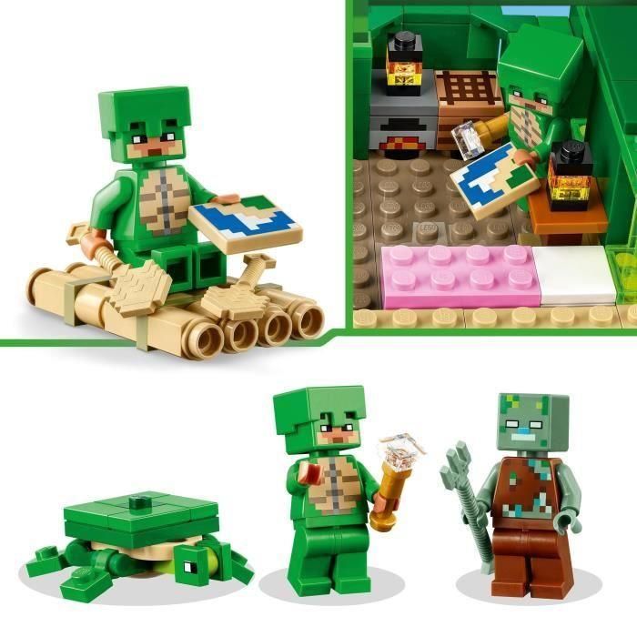 LEGO 21254 Minecraft Turtle Beach House, Juguete con Accesorios, Minifiguras de Personajes de Videojuegos 3 LEGO 21254 Minecraft Turtle Beach House, Juguete con Accesorios, Minifiguras de Personajes de Videojuegos 3
