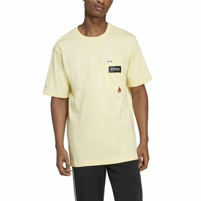 Camiseta de Manga Corta Hombre Adidas Remoji Pocket Graphic Amarillo Dorado 2