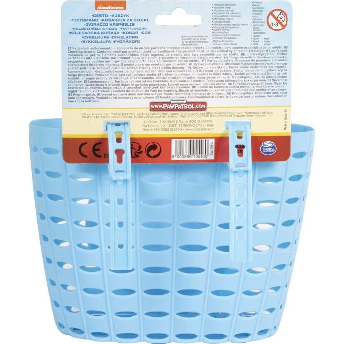 Paw Patrol Cesta Frontal Bicicleta Niño CZ10546 Práctica y Divertida para Llevar Todo 3