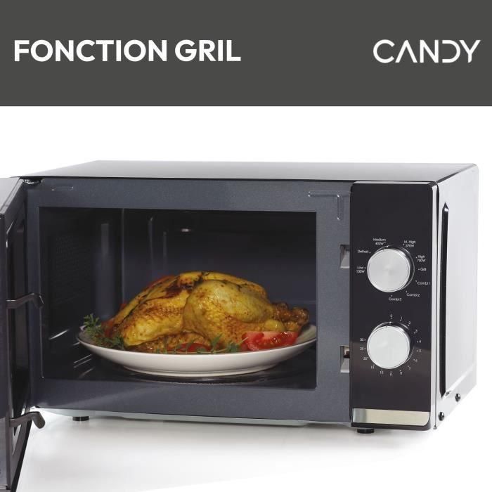 CMG20TNMB Microondas CANDY Moderna Grill 20L 700W - Grill 900W - UI mecánica 6 niveles de potencia - Función descongelación por peso 2 CMG20TNMB Microondas CANDY Moderna Grill 20L 700W - Grill 900W - UI mecánica 6 niveles de potencia - Función descongelación por peso 2