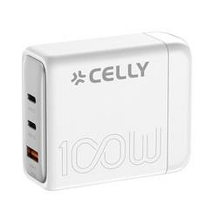 Cargador de Pared Celly PS3GAN100WWH Blanco 100 W Cargador de Pared Celly PS3GAN100WWH Blanco 100 W