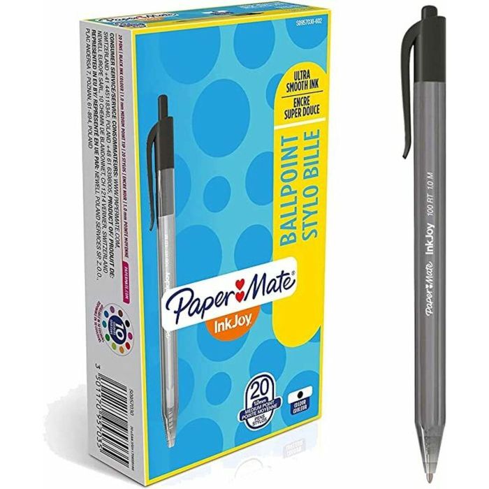 Bolígrafo Paper Mate Inkjoy 20 Piezas Negro 1 mm (36 Unidades) 1