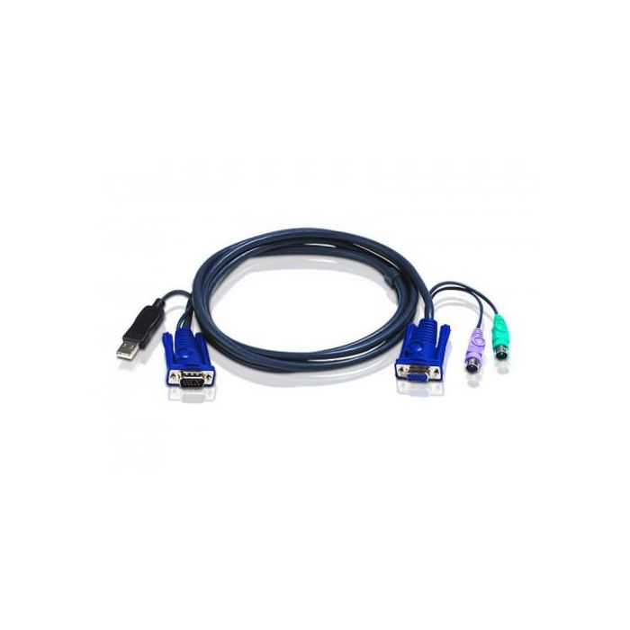 Aten 2L-5503UP Cable KVM VGA 3 m Negro, Compatible con CS114A, CS142, CS82AC, CS84A, CS88A, CS9134, CS9138, KH98
