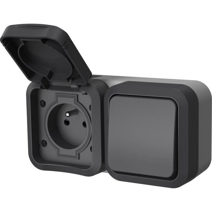 QUARX AUC1695830878712 Toma doble Exterior vertical IP55 Aqua Pro 250V 16A 3