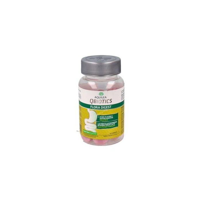 Aquilea QBIOTICS FLORA DIGEST Gummies Fresa 30 Uds Complemento Salud Digestiva e Intestinal Sin Gluten Lactosa Vegano