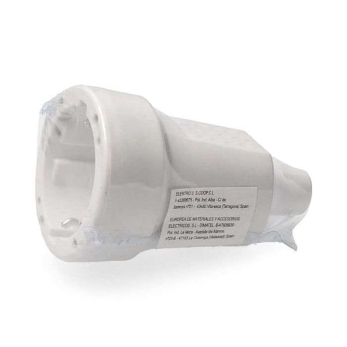 Edm Base Aérea de Goma 10/16A 250V T/TL IP44 4.8mm Blanca Frontal Retráctil