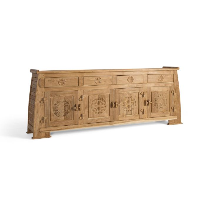 Giner y Colomer Aparador de Teca Maciza con 4 Puertas y 4 Cajones Estilo Oriental