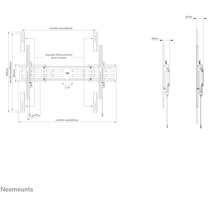 Soporte TV Neomounts WL30S-950BL19 55" 11