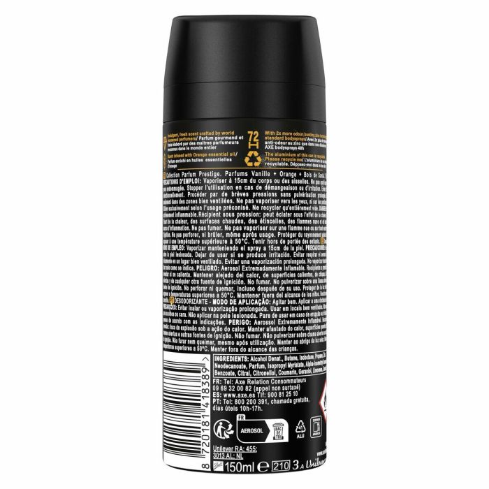 Axe Black Vanilla Desodorante Vapo para Hombre 150 ml - Notas de naranja, vainilla y almendra 4 Axe Black Vanilla Desodorante Vapo para Hombre 150 ml - Notas de naranja, vainilla y almendra 4