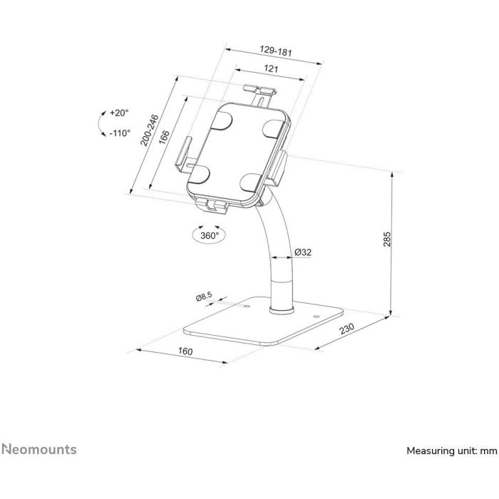 Soporte para Tablet Neomounts DS15-625WH1 Blanco (1) 9