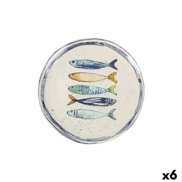 Plato Llano La Mediterránea Peixe Ø 26 cm (6 Unidades) Plato Llano La Mediterránea Peixe Ø 26 cm (6 Unidades)
