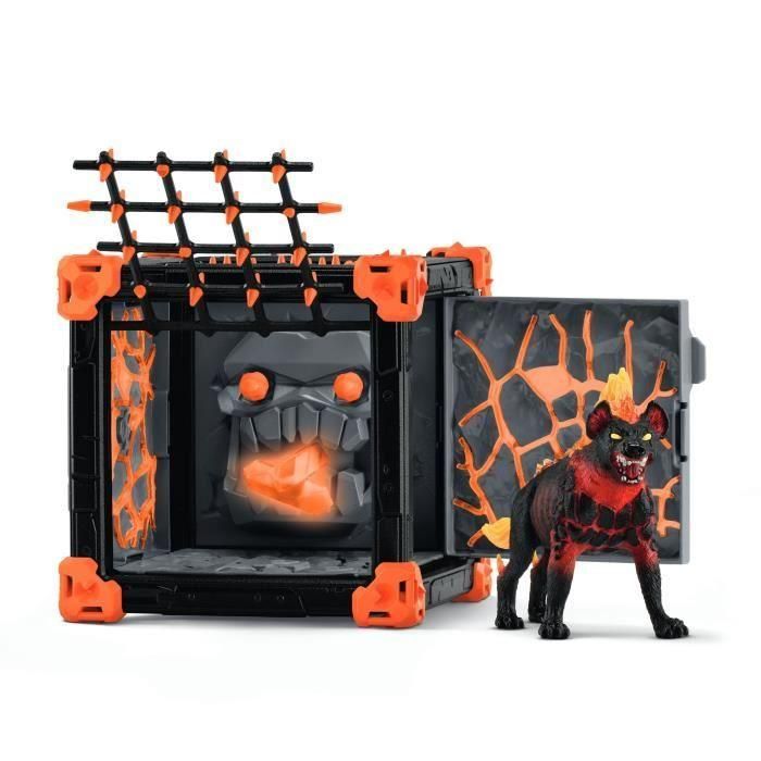 BattleCave Lava Hyena, Arena Expansion, SCHLEICH 42674 Eldrador Creatures, 7 años 1