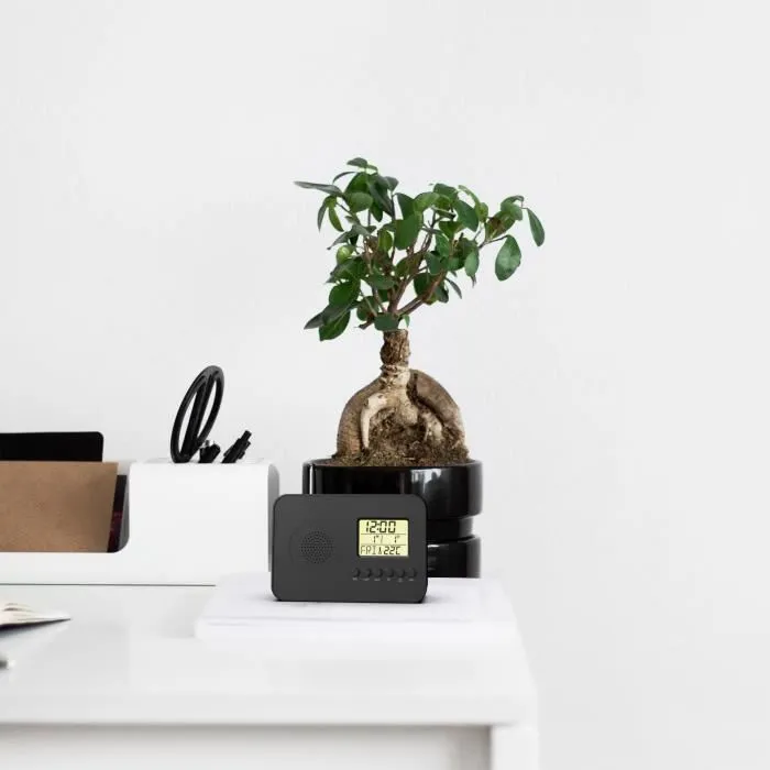 Evoom Radio Reloj Despertador Inteligente EVO3700527306148 con Visualización de Fecha, Hora, Temperatura y Humedad - Negro 2 Evoom Radio Reloj Despertador Inteligente EVO3700527306148 con Visualización de Fecha, Hora, Temperatura y Humedad - Negro 2