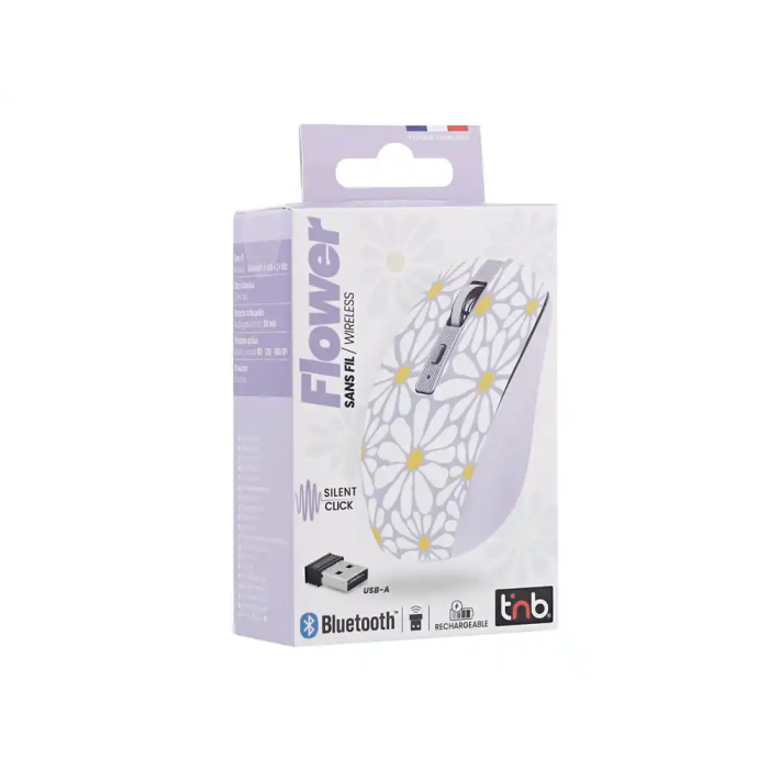 TNB FLOWER - Raton inalambrico Bluetooth recargable